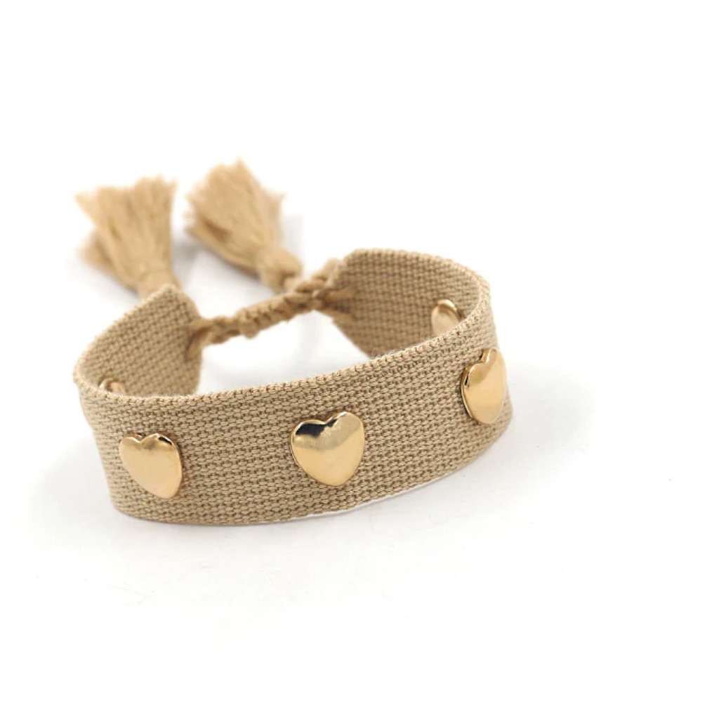 Khaki Woven Friendship Bracelet With Tassels 12$